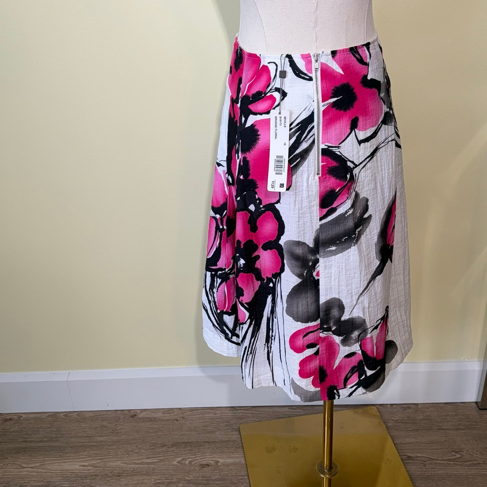 SPANNER Women’s NWT White Pink Floral A-Line Skirt Size 10 - Picture 4 of 8